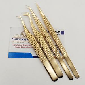 Pinzas profesionales de Extensión de pestañas de acero inoxidable con puntas de fibra doble Herramientas de belleza para Injerto de pestañas individuales - Product Image 6