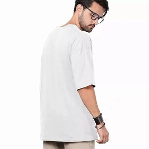 <b>White</b> oversized baggy t <b>shirt</b> for <b>men</b> and women unisex loose fit <b>casual</b> cotton plain tee <b>shirt</b> wholesale - Product Image 2