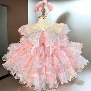 2 falda con volantes de 3 niveles de alta calidad de gran tamaño OEMODM vestido de princesa para niñas dibujos animados estilo mariposa fiestas hechas en Vietnam - Product Image 5