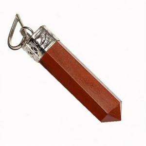 Natural Green Jade Pencil Point Pendant <b>Necklace</b> <b>Crystal</b> Agate Gemstone with Stone Material - Product Image 5