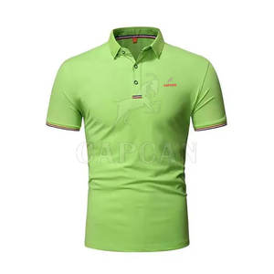 Summer Quick Dry Patch Cotton <b>Button</b> <b>up</b> <b>Short</b> <b>Sleeves</b> Plain Knitted Men Polo <b>Shirt</b> Manufacturer Capcan International - Product Image 1