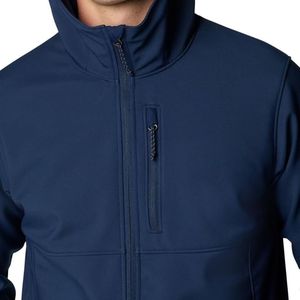 Hombres Unisex Diseño de logotipo personalizado Térmico Stretch Stand Collar Chaqueta Softshell a prueba de viento Senderismo Chaquetas al aire libre - Product Image 2