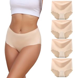 Culottes hipster sans couture beige nude pour femmes, bord ondulé festonné, sous-vêtements invisibles, lot multiple, vente en gros - Product Image 1