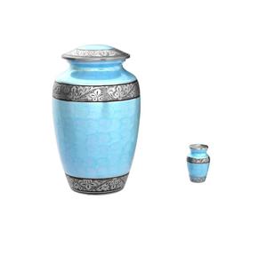 Urnas de cremación funeraria al por mayor con acabado de peltre para cenizas humanas Urnas para adultos y urnas conmemorativas Urnas de entierro en el hogar - Product Image 5