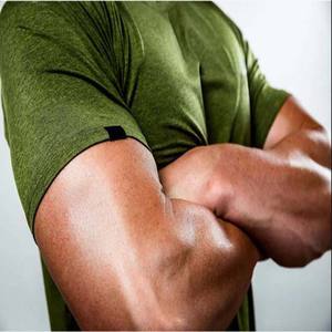 Camiseta de Jersey de algodón de cuello redondo de manga corta para hombre de estilo callejero, camiseta transpirable de Color personalizado de 220g de alta calidad - Product Image 3