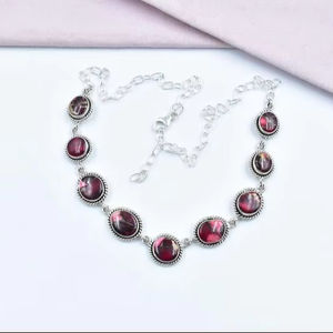 สร้อยคอชุบโรเดียมทำด้วยมือสีฟ้าครามดอกรักเร่ทำจากเงินแท้พร้อมโซ่ขนาด18นิ้วปรับได้ของขวัญที่ไม่ซ้ำกันสำหรับเธอ - Product Image 1