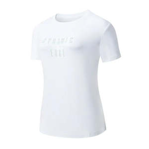 Camiseta ERKE para Mujer, Corte Ajustado, Cuello Redondo, Blanca, con Decoración de Letras en Algodón Transpirable, Tallas 2XL 3XL - Product Image 1