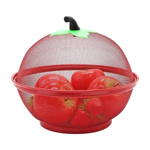 Bol à fruits en métal maillé en gros KOBYFX, panier rond pour légumes, couvercle alimentaire, rangement de cuisine pour pain, bonbons, pique-nique, ménage - Product Image 5