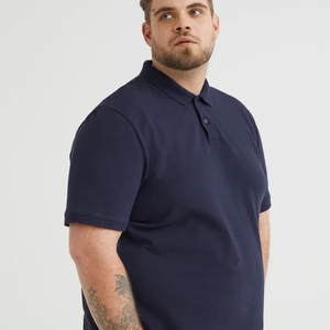 Camiseta personalizada informal de negocios de manga corta de punto de algodón con cuello polo para hombre, ropa de calle de secado rápido - Product Image 1