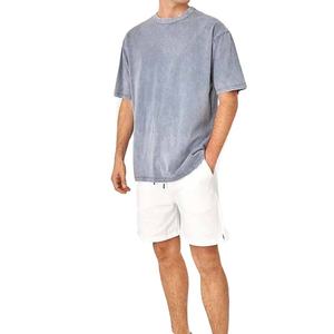 T-shirt à manches longues 100% coton pour homme, coupe ample, imprimé personnalisé, délavé à l'acide avec broderie en strass - Product Image 4