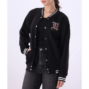 Fábrica al por mayor de alta calidad nuevo producto 380 GSM chaquetas universitarias de hombro caído para mujer - Product Image 6