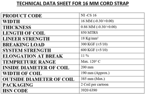 Flejado de cordón compuesto de poliéster blanco de 16mm de calidad excepcional resistente al agua y enorme en venta para uso en embalaje - Product Image 6