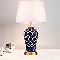 Lámpara de Mesa LED de Cerámica Europea Pintada, de Alta Demanda, con Base para Bombilla B22/E14/E26, Diseño Moderno para Hogar, Hotel y Mesita de Noche