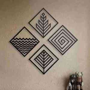 งานหัตถกรรมผนังศิลปะเหล็กติดผนังรูปสัตว์กรอบสี่เหลี่ยมสำหรับตกแต่งห้องนอนและกลางแจ้งที่ทันสมัยขายดีที่สุดในร่ม - Product Image 4