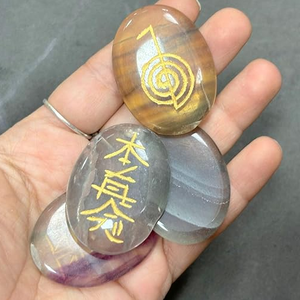 Usui Reiki Arco Iris fluorita cristal con Usui Reiki conjunto de símbolos piedra Natural curación Usui cristal Reiki piedra preciosa al por mayor - Product Image 3