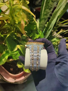 Montre de luxe de style hip-hop antique, sertie de diamants en moissanite, boîtier en acier inoxydable pour hommes et femmes - Product Image 2