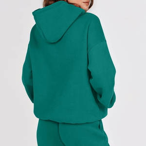 Survêtement de haute qualité pour femmes 100% coton manches longues vêtements de rue lourds survêtement teint uni pour femmes - Product Image 4