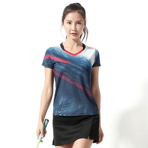 Sports Quick-drying Shirt V-neck Women's Short Sleeve Running Fitness Badminton Volleyball <b>Table</b> <b>Tennis</b> Training Summer Clothes - Product Image 3