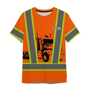 Camiseta de Trabajo de Alta Visibilidad, 100% Poliéster, Ropa de Trabajo Reflectante, Camisetas de Alta Visibilidad - Product Image 5