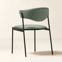 Chaise de salle à manger moderne européenne contemporaine verte, revêtement en velours, design écologique pour la maison, les bureaux