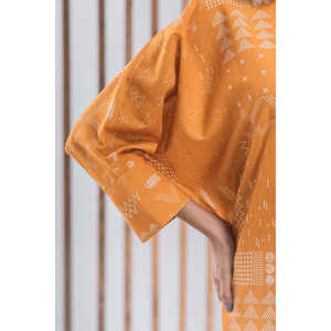 ชุดเซ็ตพิมพ์ลาย Khaddar รุ่น IPST-44278 ชุดลำลองสองชิ้นสำหรับฤดูใบไม้ผลิ/ฤดูร้อน ไซส์ XS/XS แขนสามส่วน กางเกงขายาวสองชิ้น - Product Image 3