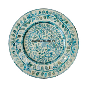 Assiette décorative de table en bois nacre faite à la main Designer mariage assiette décorative en bois - Product Image 3