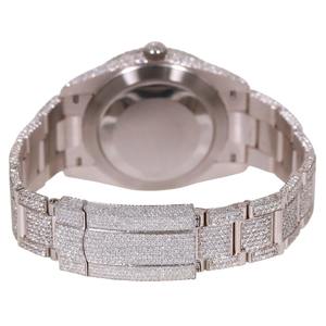 นาฬิกาข้อมือผู้ชาย Roman Dial สแตนเลสสตีล ประดับเพชร VVS Moissanite ระบบควอตซ์  ฝังเพชรเต็มเรือน  ดีไซน์หรูหรา สไตล์ฮิปฮอป - Product Image 2