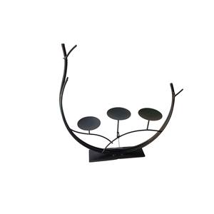 Bougeoir en métal à cercle rond le plus demandé pour bougies coniques et chauffe-plat Support décoratif de Noël - Product Image 6