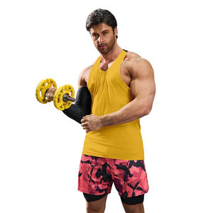 Débardeurs en coton pour hommes Gilet de gymnastique Logo personnalisé Débardeur sans manches uni pour musculation et fitness Singlet à séchage rapide - Product Image 1