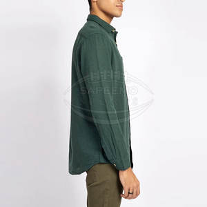 Men's Cotton Flannel <b>Button</b> <b>Shirt</b>-Breathable Casual Summer <b>Shirt</b> High Quality 240g Customizable Options Everyday Comfort Modern - Product Image 4