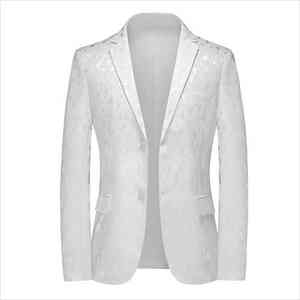 New Business Social Summer Single Breasted Thin Jacquard Dress Best Quality & Breathable Men <b>Blazers</b> - Product Image 5