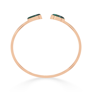Premium 18K Rose Gold High Finish Trendy Adjustable Twister <b>Bracelet</b> Chrysocolla Oval Bullet Cab Luxury Unisex Gift - Product Image 2