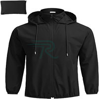Veste de course à capuche pour homme adulte 100% nylon, séchage rapide, respirante, imprimée, coupe classique, automne, sports de plein air