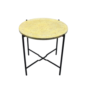 Unique <b>Decorative</b> Iron Round Side <b>Table</b> and Coffee <b>Table</b> Yellow Marble Finished for Home and Hotel <b>Decoration</b> - Product Image 1
