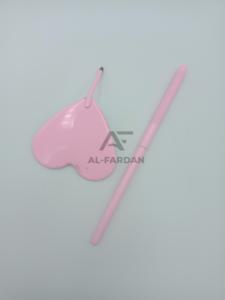 Logotipo personalizado Handheld Light Pink Acero inoxidable Extensión de pestañas Espejo Manijas Alta calidad Belleza Uso Espejo en forma de corazón - Product Image 5