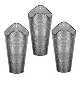 Maceta colgante de pared para interiores y exteriores, Material galvanizado de Color plateado, maceta decorativa de Metal para el hogar y el jardín con tamaño personalizado - Product Image 1