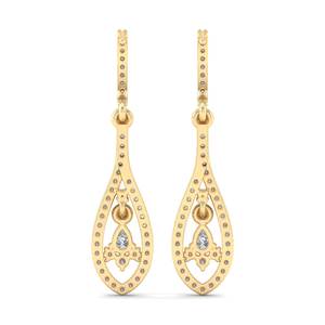 REYES último diseño 14K oro amarillo GRA certificado Moissanite pendientes colgantes lujo boda fiesta desgaste joyería para mujer - Product Image 3