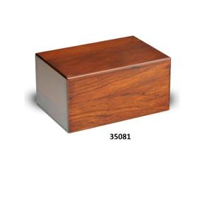 โกศไม้สำหรับผู้ใหญ่แกะสลักทรงสี่เหลี่ยมผืนผ้าพร้อมถุงกำมะหยี่ - Product Image 3