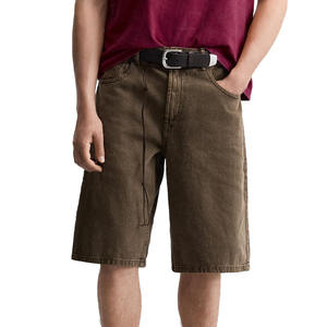 กางเกงยีนส์ขาสั้นสำหรับผู้ชายกางเกงขาสั้นผ้าเดนิมขาตรงสำหรับผู้ชายดีไซน์ตามสั่งสไตล์ล่าสุด - Product Image 1