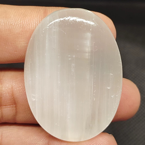 Moroccan Natural White Selenite Worrystone Cabachone New Age Metaphysical <b>Healing</b> <b>Crystals</b> Gemstone India Loose High Quality - Product Image 2