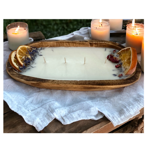 Rustic Wooden Dough Bowl Candle Holder Unique Candle Handmade Farmhouse Wood Dough Bowl Lowest Price - Product Image 3