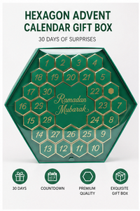 Custom Green Hexagonal <b>Ramadan</b> Mubarak <b>Gift</b> <b>Box</b> with Gold Foil Rigid Cardboard Eid Mubarak Mystery Blind <b>Box</b> for Wholesale - Product Image 5