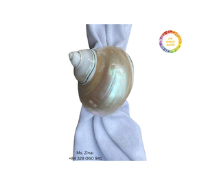 Offre Spéciale ronds de serviette en coquillage naturel respectueux de l'environnement porte-serviettes en coquillage de la beauté de la nature avec motif en osier poli - Product Image 2