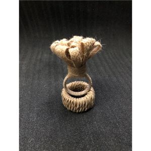 Anillo de Servilleta Rústico y Glamuroso para Boda, Ecológico, Ancho, Envuelto en Yute, con Adorno Brillante con Aspecto de Diamante, Personalizado al por Mayor, de Madera - Product Image 3