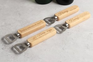 Abrebotellas personalizado con mango de madera Abrebotellas de favor de boda a bajo precio - Product Image 4