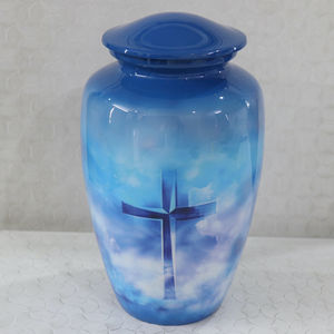 Urna de cremación para adultos Premium con impresión personalizada hecha de urna de recuerdo de metal de alta calidad por HHO DE LA India - Product Image 5