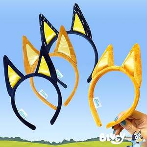 Échantillon de vente au détail H.E.R. Accessoires Licenciés Bleus pour Fête d'Anniversaire – Lot de 4 Bandeaux Oreilles d'Animaux Bleus en Peluche Douce Bluey - Product Image 1