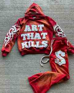 Elegante chándal de algodón lavado ácido con bordado personalizado para hombre, ropa informal para gimnasio, moda atlética - Product Image 4