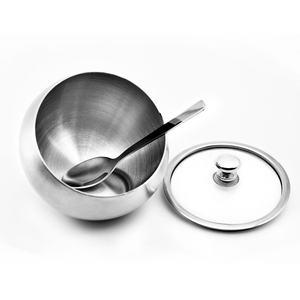 Customized Stainless Steel Sugar & <b>Salt</b> Bowl With Wood Tray Stand Crafts Classic 3 Bowl <b>Set</b> For Coffee Beans And <b>Salt</b> <b>Pepper</b> Use - Product Image 4