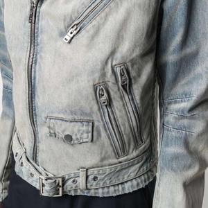 Veste en jean personnalisée pour homme, multi-zippée, style motard, effet usé, vestes en jean pour homme - Product Image 4